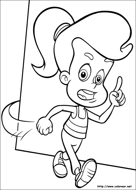 Jimmy Neutron réfléchissant avec son ordinateur dans son laboratoire