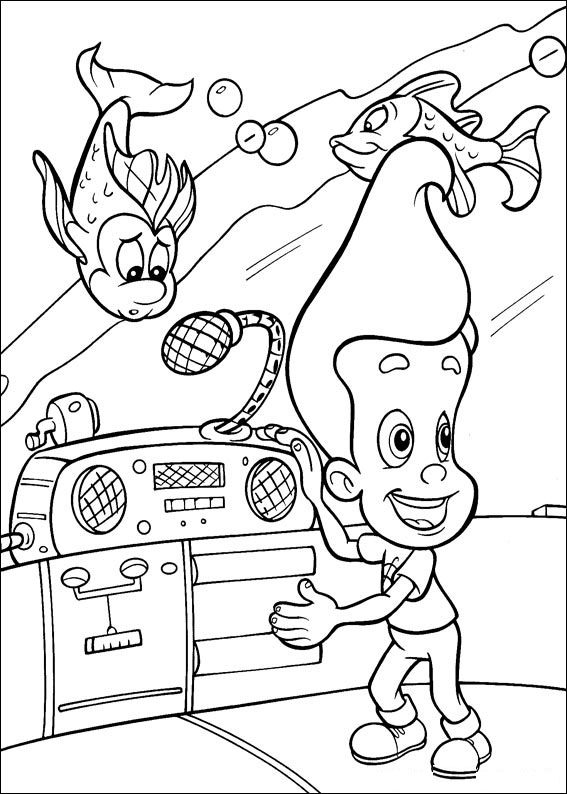 Jimmy Neutron en pleine réflexion dans son laboratoire