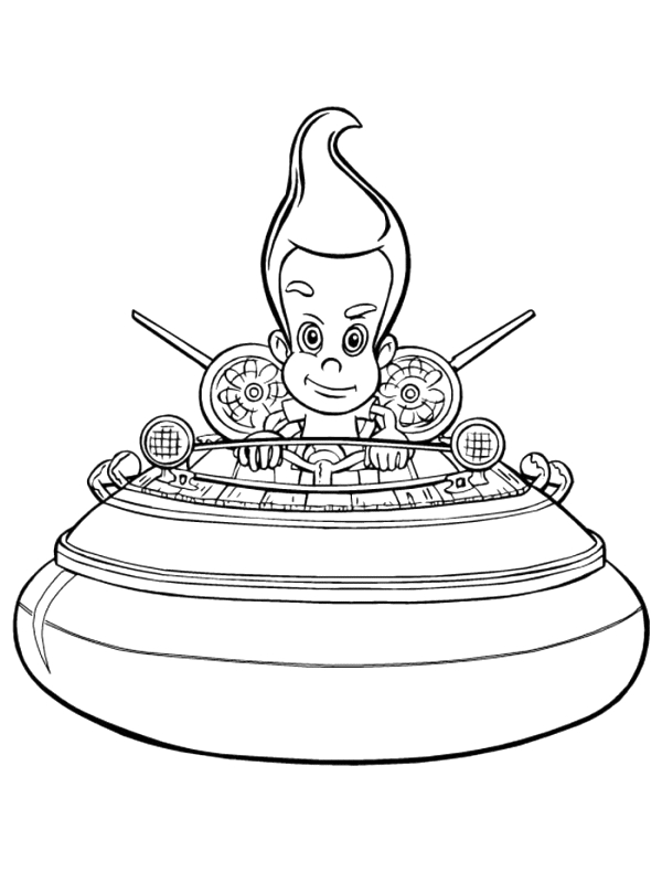 Jimmy Neutron en pleine invention dans son laboratoire