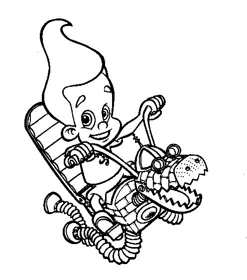 Jimmy Neutron en pleine réflexion devant son tableau