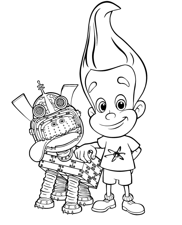 Jimmy Neutron en pleine aventure scientifique dans son laboratoire