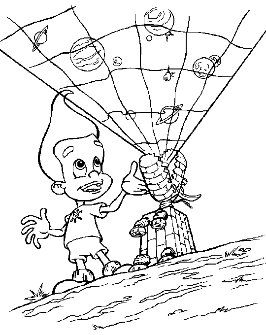 Jimmy Neutron en pleine réflexion avec son robot