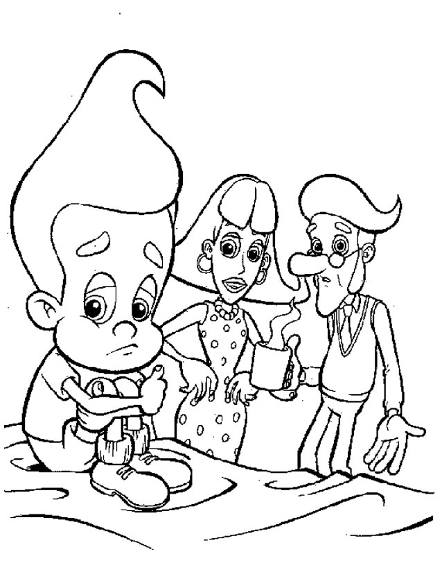 Jimmy Neutron en pleine réflexion dans son laboratoire