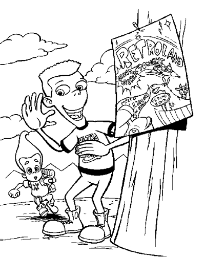 Jimmy Neutron en plein moment d'inventivité dans son laboratoire