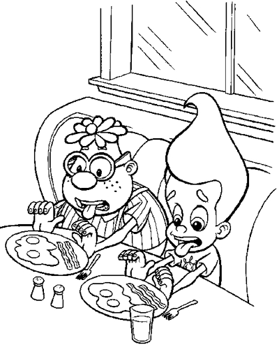 Jimmy Neutron en pleine réflexion devant son laboratoire