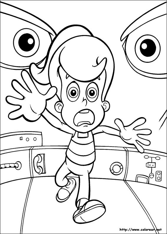 Jimmy Neutron en pleine réflexion avec son robot