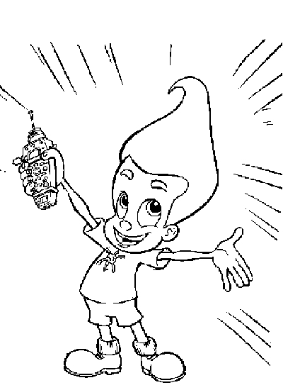 Jimmy Neutron en pleine réflexion dans son laboratoire