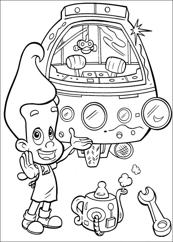 Jimmy Neutron en pleine réflexion avec son robot