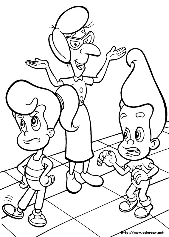 Jimmy Neutron en pleine réflexion devant son laboratoire