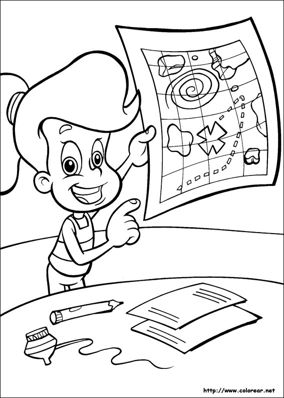Jimmy Neutron en pleine réflexion dans son laboratoire