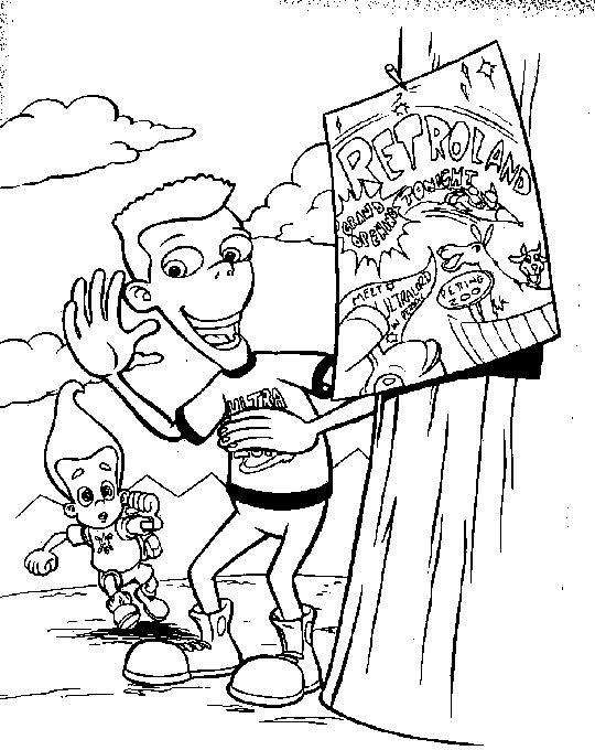 Jimmy Neutron en pleine réflexion dans son laboratoire