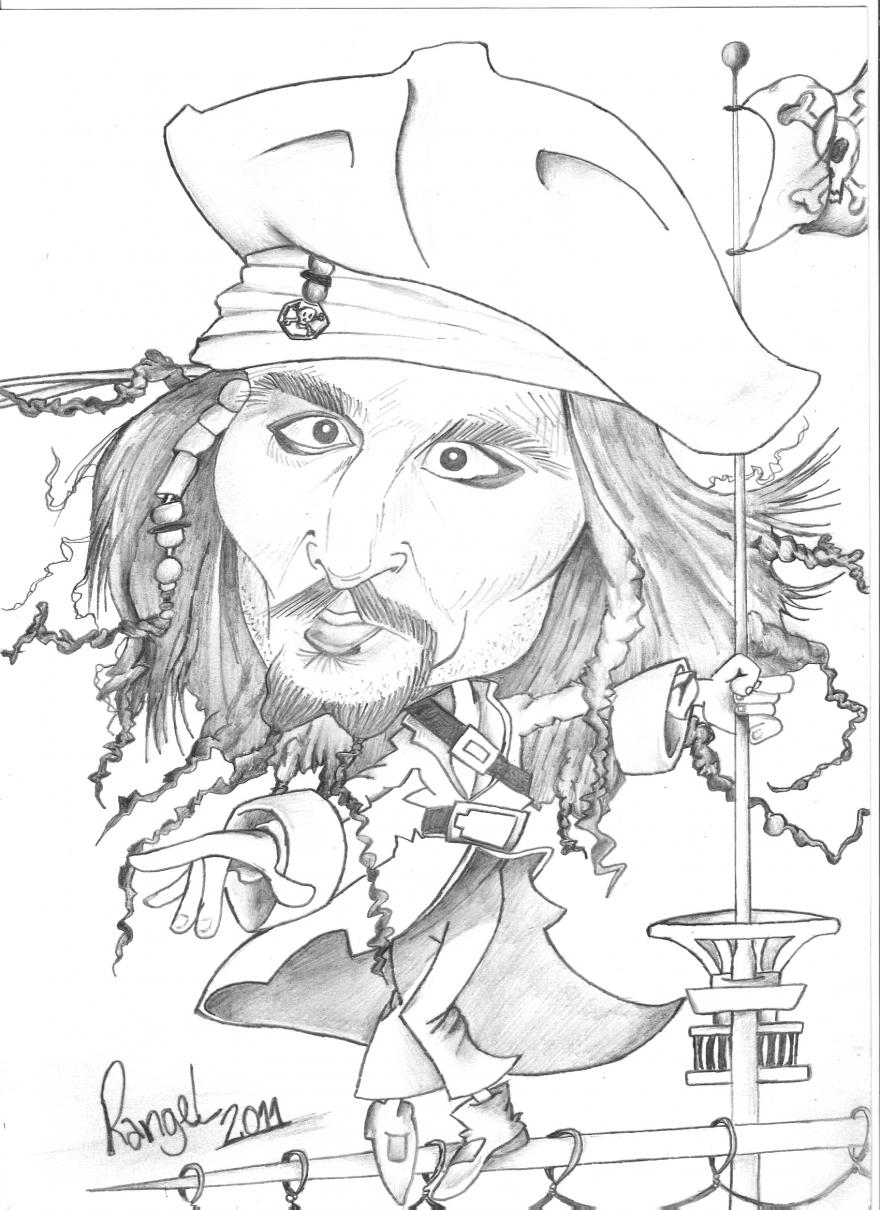 Coloriage de Johnny Depp en pleine expression artistique