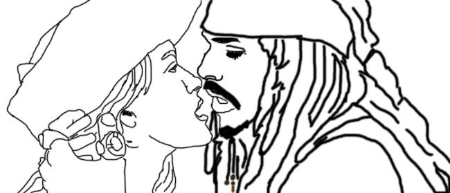Coloriage de Johnny Depp en pleine réflexion
