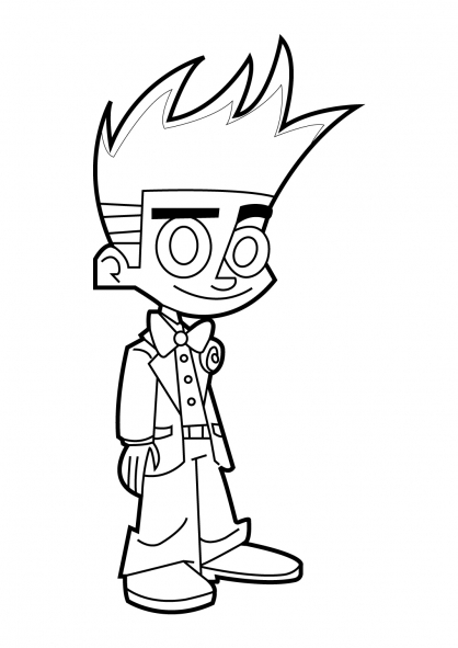 Johnny Test en pleine aventure dans son environnement coloré