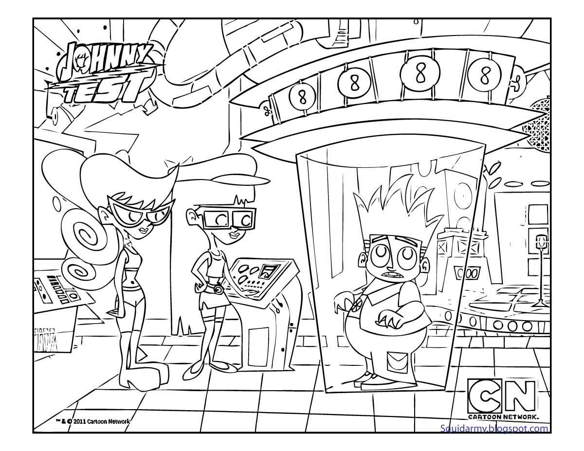 Johnny Test en pleine aventure avec son chien dans un décor dynamique