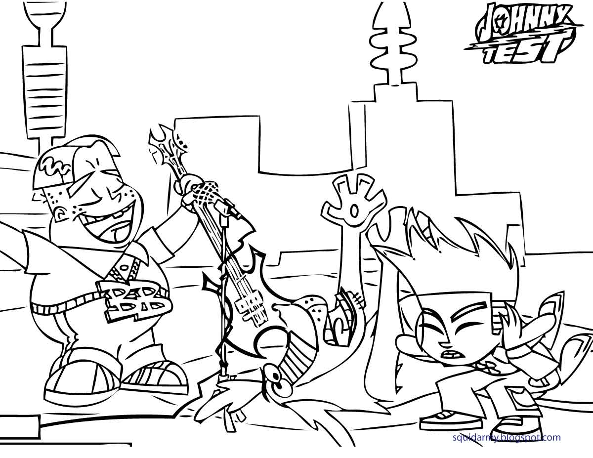 Johnny Test en pleine aventure avec son chien dans un décor dynamique