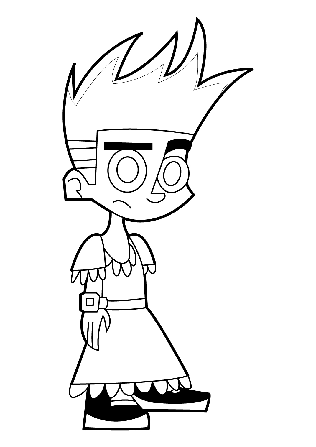 Johnny Test en pleine aventure avec son chien dans un décor animé