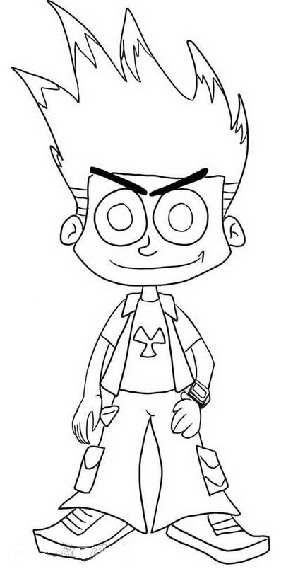 Johnny Test en pleine aventure avec son chien dans un décor dynamique