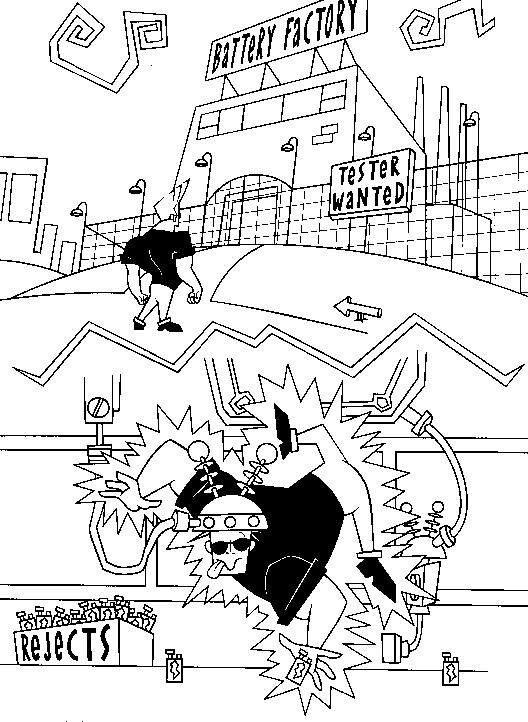 Johny Bravo en pleine pose avec un fond simple