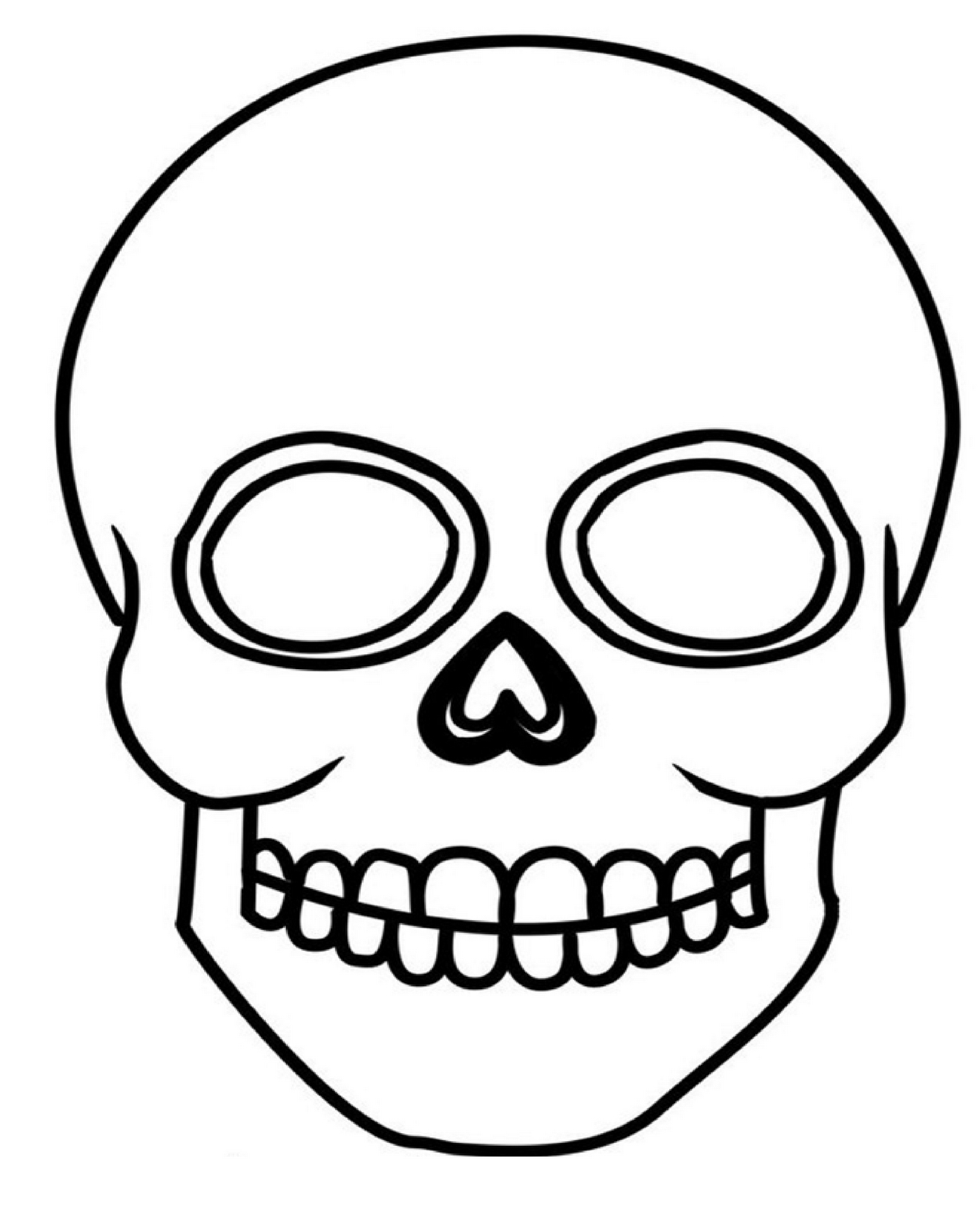 Coloriage du Jour des Morts avec un crâne décoré et des éléments festifs