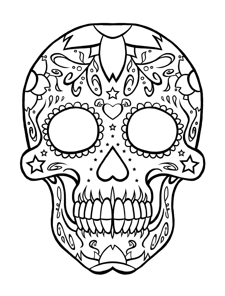 Coloriage d'une célébration du Jour des Morts avec une composition riche en symboles