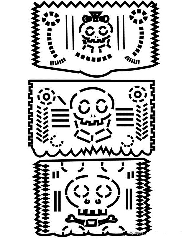 Coloriage du jour des morts avec une scène festive et colorée