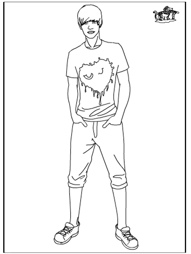 Coloriage de Justin Bieber en pleine performance musicale