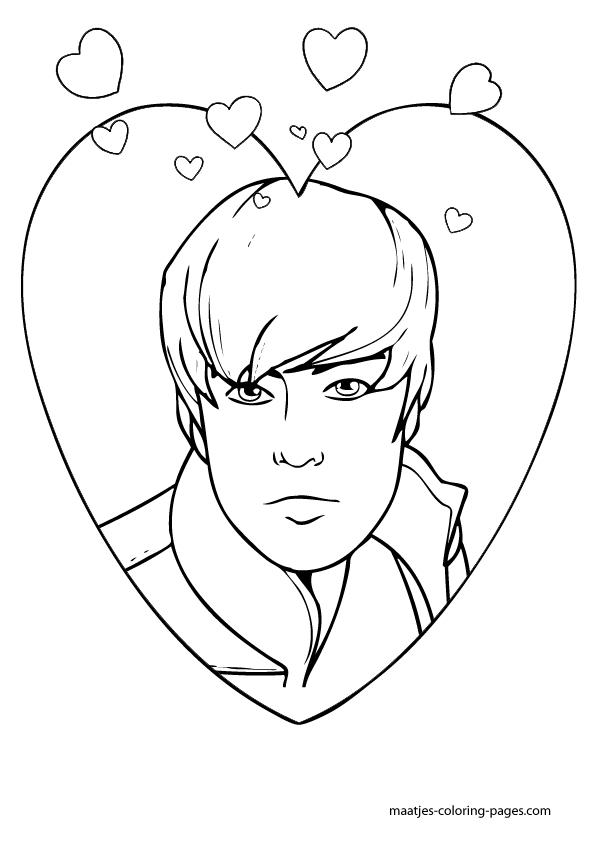 Coloriage de Justin Bieber en pleine performance scénique
