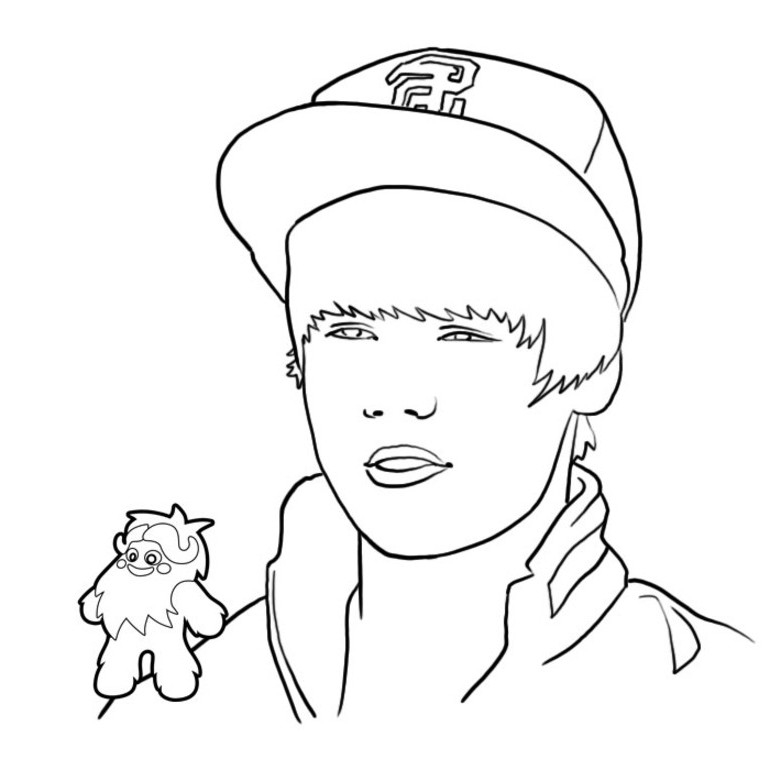 Coloriage de Justin Bieber en plein concert avec micro en main Coloriage de Justin Bieber en plein concert avec micro en main