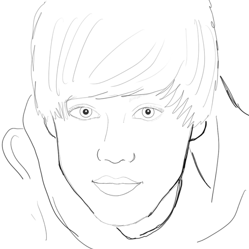 Coloriage de Justin Bieber en pleine performance musicale Coloriage de Justin Bieber en pleine performance musicale