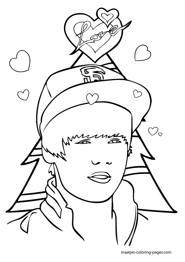 Coloriage de Justin Bieber en pleine performance musicale Coloriage de Justin Bieber en pleine performance musicale