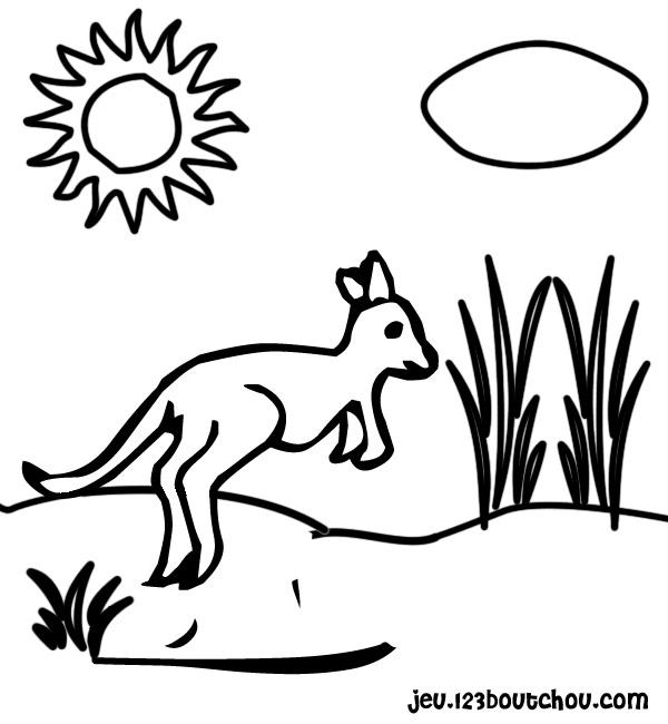 Kangourou sautant dans un paysage naturel