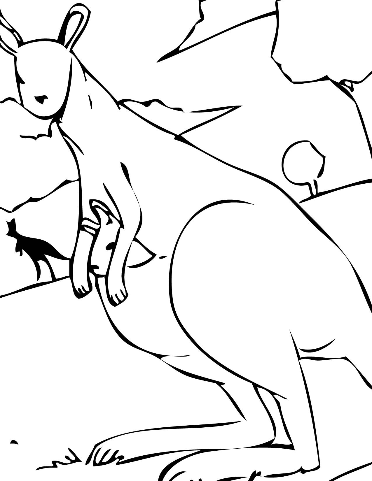 Un kangourou joyeux dans son habitat naturel