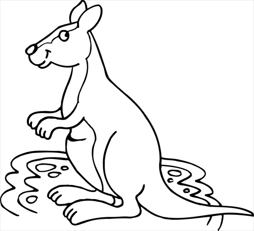Kangourou joyeux sautant dans la nature