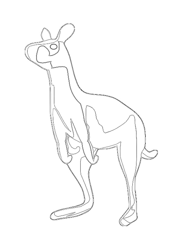 Un kangourou joyeux se reposant dans la nature