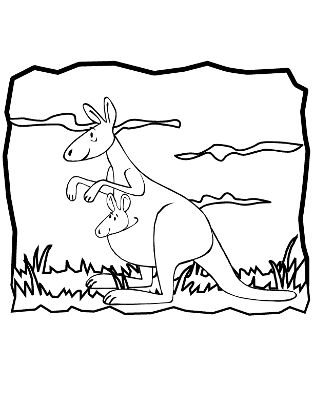 Kangourou sautant dans un paysage naturel