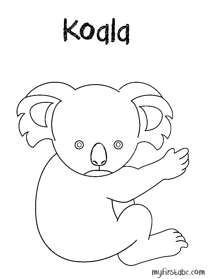 Coloriage d'un koala perché sur une branche d'arbre Coloriage d'un koala perché sur une branche d'arbre