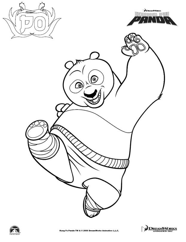 Kung Fu Panda en pleine action avec ses amis dans un décor naturel