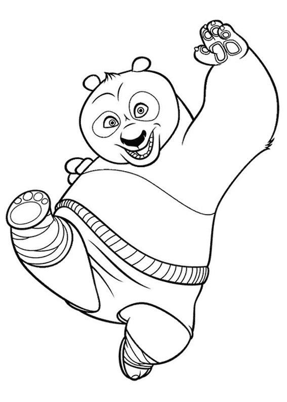 Kung Fu Panda en pleine action dans un décor de montagne
