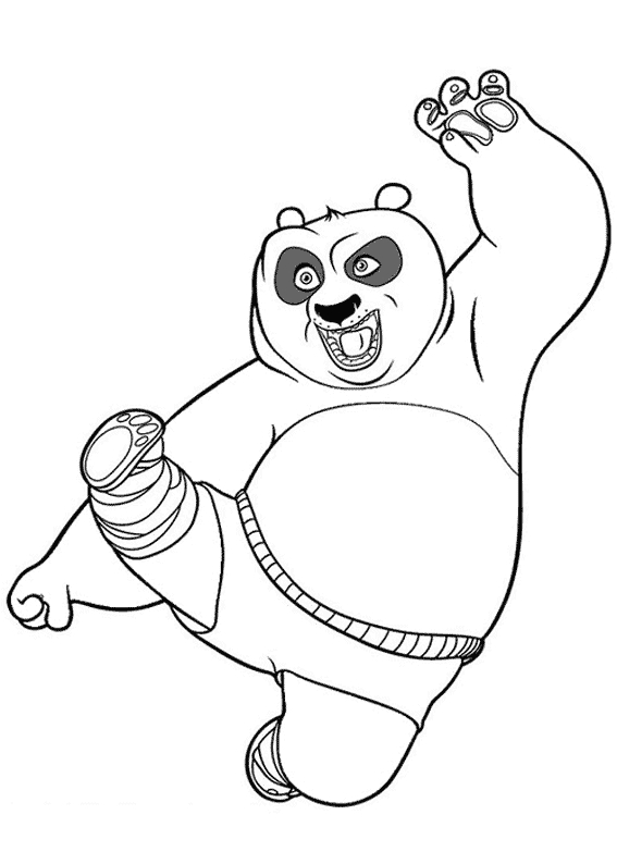 Kung Fu Panda en pleine action au sommet d'une montagne