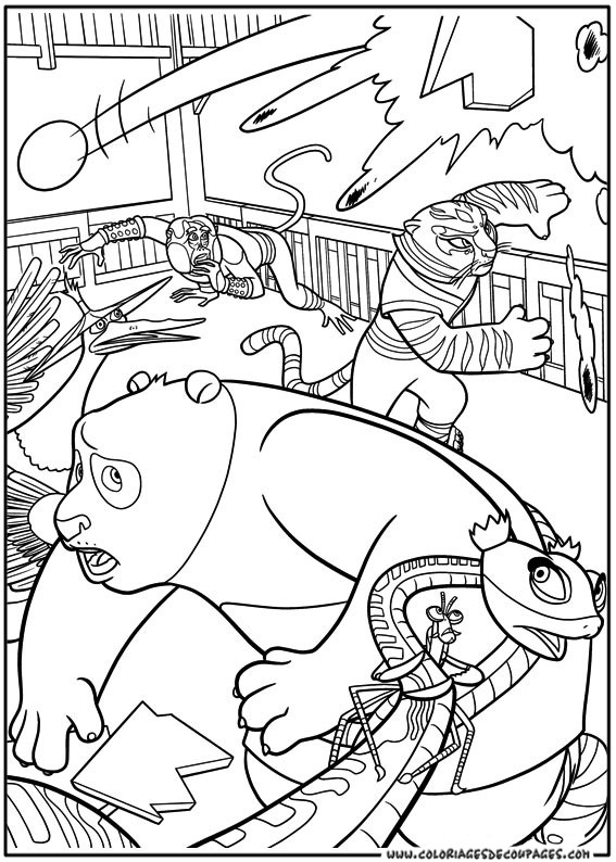 Kung Fu Panda en pleine action dans un décor dynamique