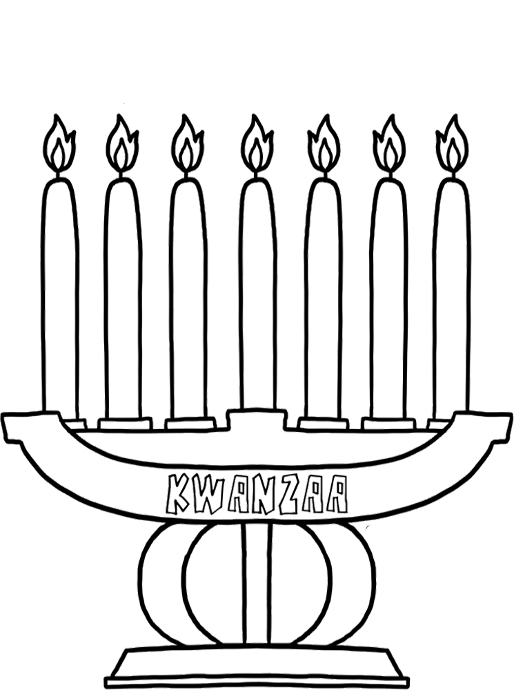 Coloriage de Kwanzaa avec des symboles et des motifs traditionnels