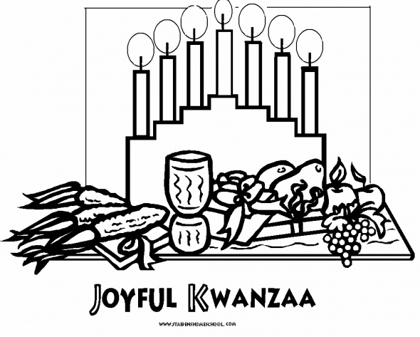 Scène de Kwanzaa avec une famille célébrant autour d'une table festive