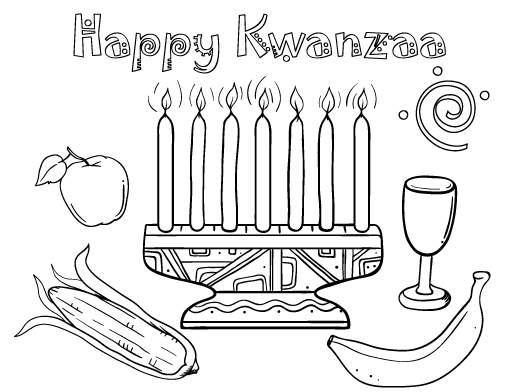 Scène de célébration de Kwanzaa avec des symboles culturels