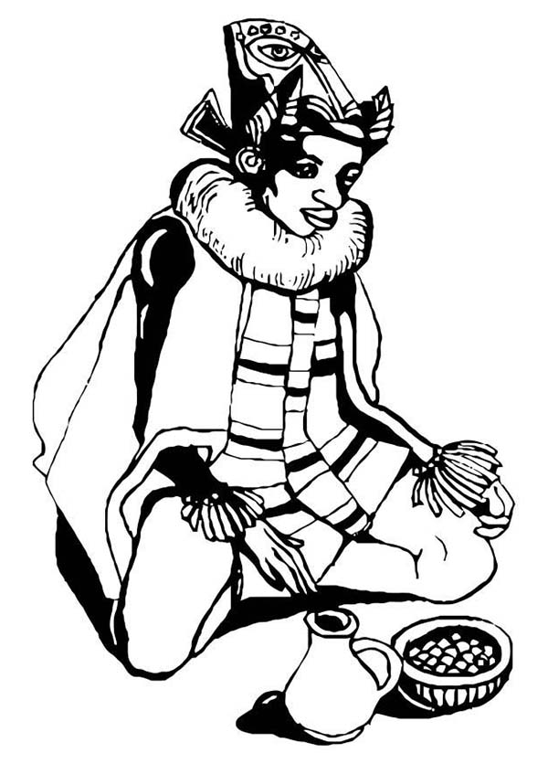 Coloriage représentant des symboles de Kwanzaa sur un fond festif