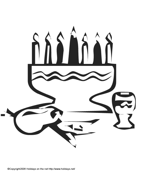 Coloriage de la célébration de Kwanzaa avec des symboles traditionnels