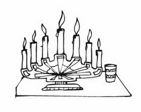 Coloriage de la célébration de Kwanzaa avec des symboles traditionnels