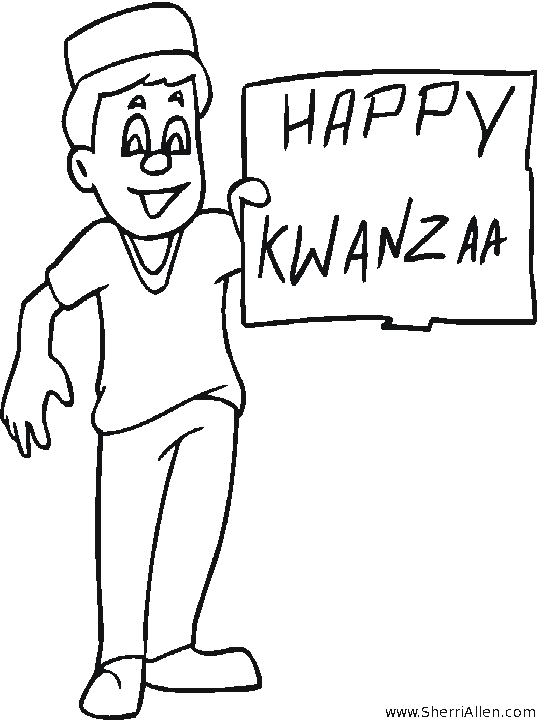 Scène de Kwanzaa avec des symboles traditionnels et des enfants en train de colorier