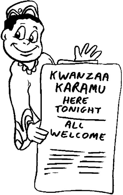 Coloriage Kwanzaa avec des symboles traditionnels et des éléments festifs