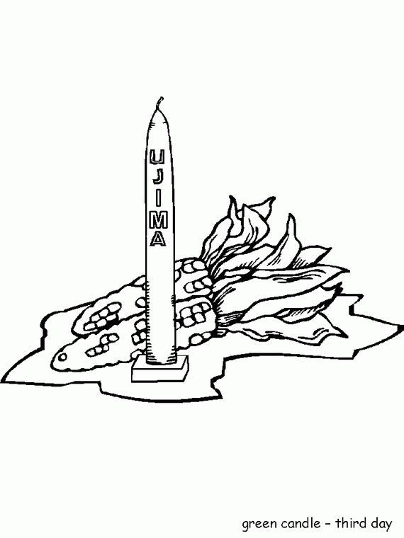 Coloriage de la célébration de Kwanzaa avec des symboles traditionnels